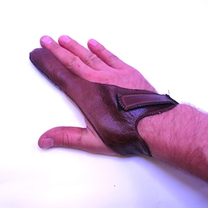 Brown Fishing Finger Glove - Handmade Genuine Leather Single Finger Stall Protector, Non-Slip Single Finger Casting Protector