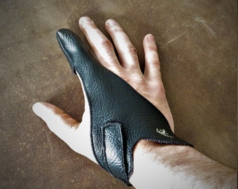 Gants de pêche pour les doigts - Protecteur de décrochage pour un doigt en cuir véritable fait main
