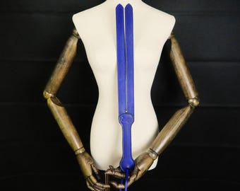 Purple Leather Tawse Paddle – Handmade Double Tail Leather Impact Play Accessory – Genuine Leather BDSM Strap – Adult Leather Gift