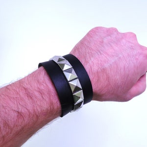 Custom Black  Bracelet with Spikes, Gothic Inspired Leather Accessory, Spiked bracer, Goth, punk style bracelet, Alternative music cuff