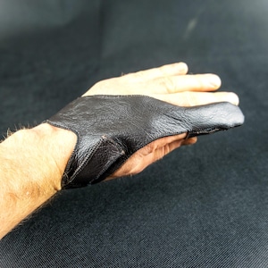 Guante de cuero marrón para dedos - Protector de dedo único hecho a mano, protector de dedo anular