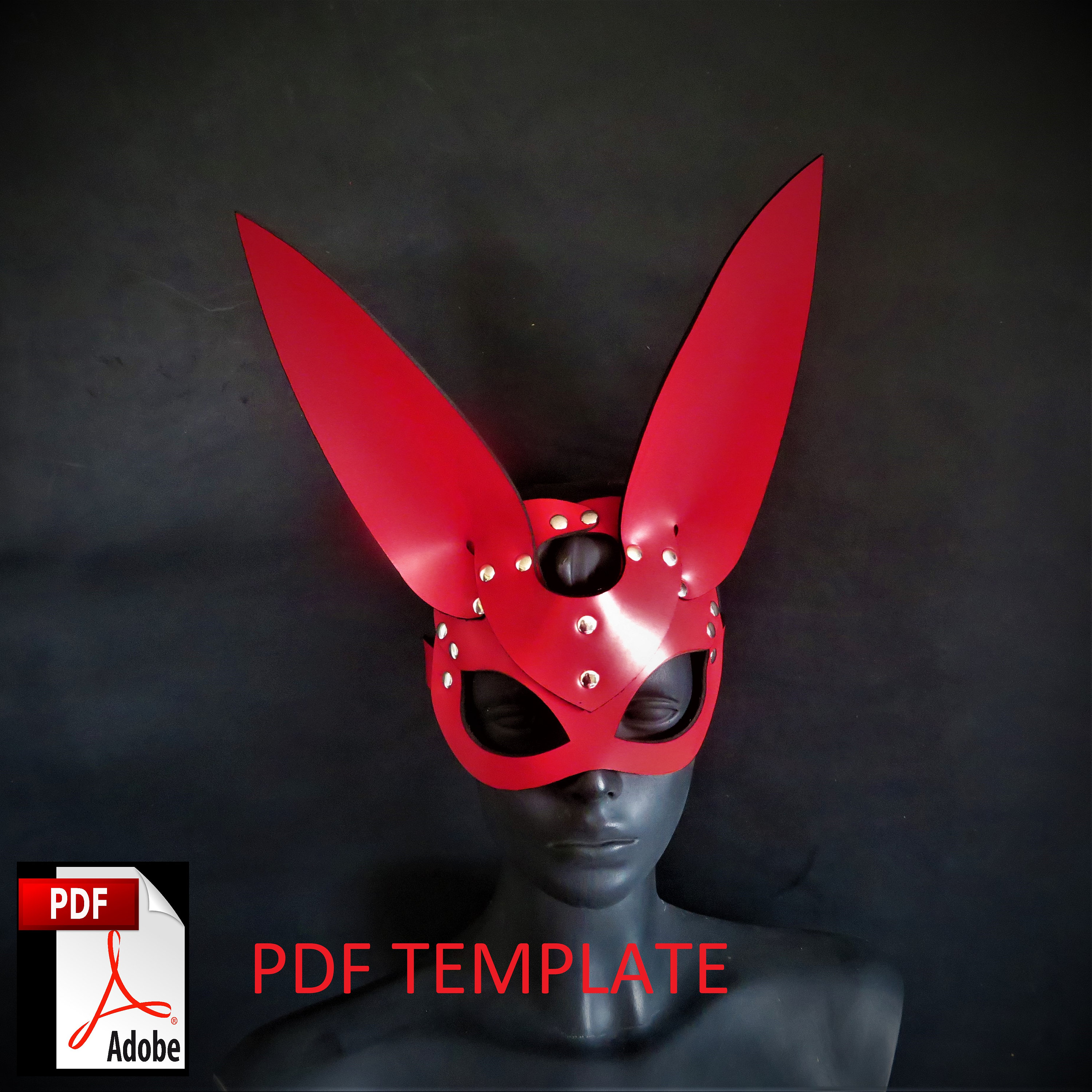 leather rabbit mask, leather bunny mask, bdsm leather mask - Inspire Uplift