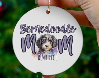 Bernedoodle Mom, Personalized Christmas Ornament