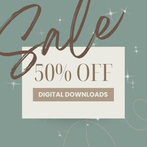 a sale advertisement with a 50% off offer.