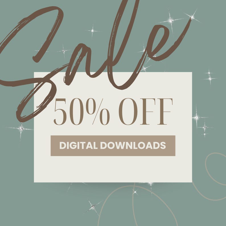 a sale advertisement with a 50% off offer.