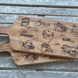 Charcuterie Board SVG, Glowforge File, Custom Cutting Board, Digital File, Wine and Cheese Gifts, Engraved Cutting Board, Laser Engrave File image 1
