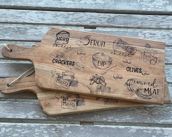 Charcuterie Board SVG, Glowforge File, Custom Cutting Board, Digital File, Wine and Cheese Gifts, Engraved Cutting Board, Laser Engrave File