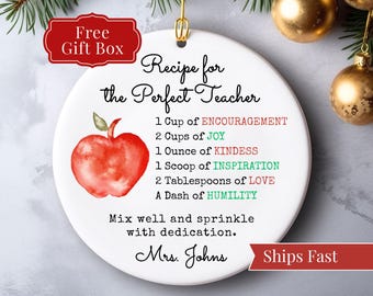 Christmas Gift Teacher Ornament Custom Gift for Teacher Ornament Personalized Teacher Gift Ideas Teacher Name Ornament Teacher Keepsake 2025