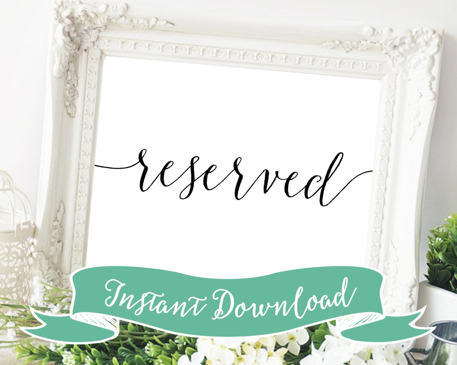 SALE PRINTABLE 5 x 7 Reserved Sign, Reserved Wedding Sign, Printable …