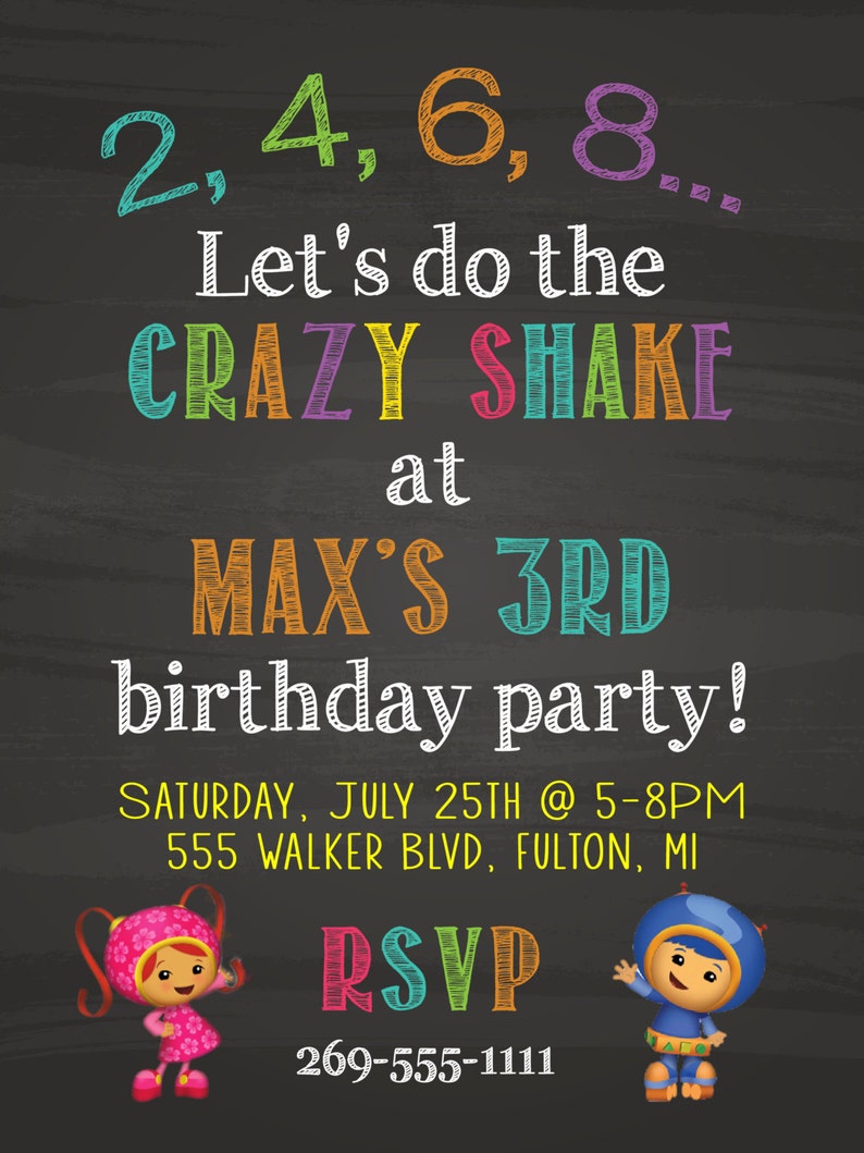 Team UmiZoomi Digital or Printable Birthday Party Invitation. | Etsy