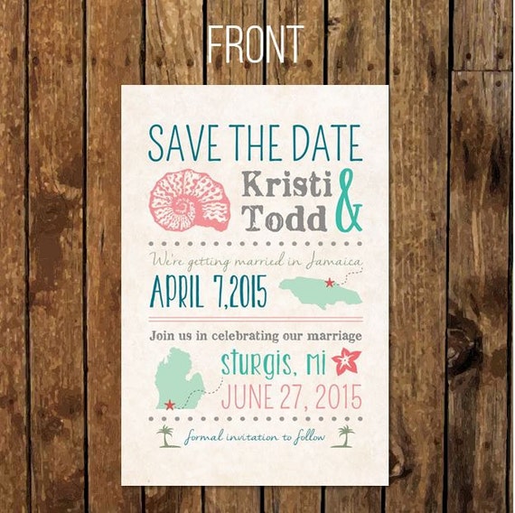 Diy Custom Save The Date Postcard After The Destination Etsy