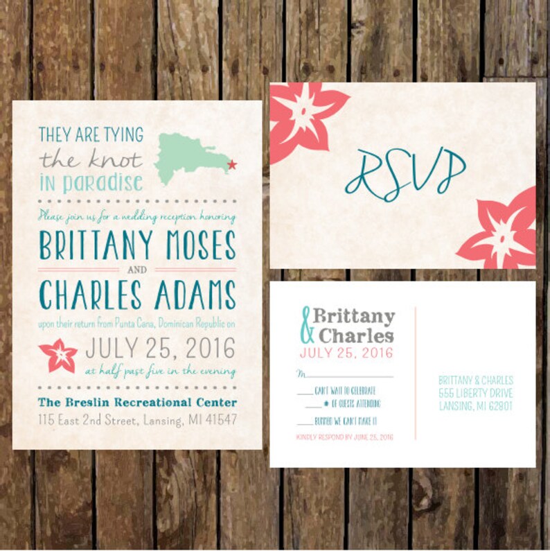 Diy Custom Reception Invitations Rsvp Postcard For After The Etsy
