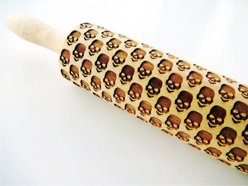 SKULLS Embossing Rolling Pin. Pattern With Skulls. Laser Etsy UK