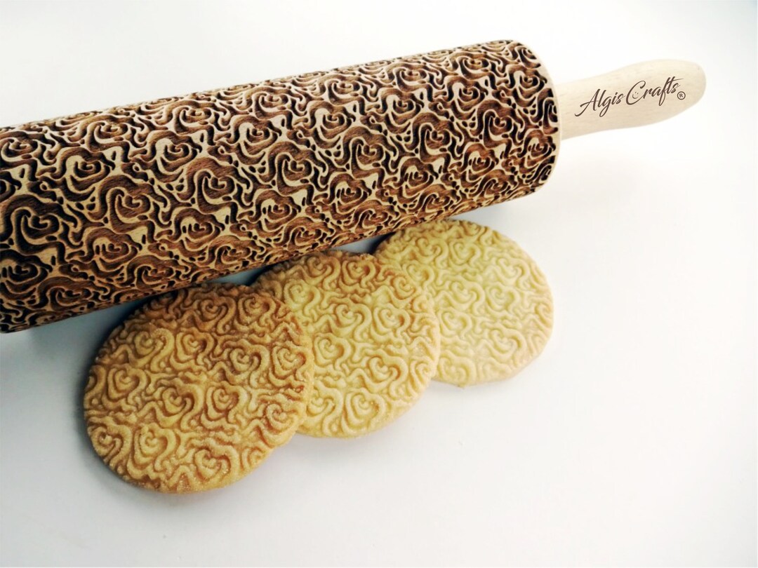 ROSES PETALS Embossing Rolling Pin. Flowers Pattern. Engraved Etsy