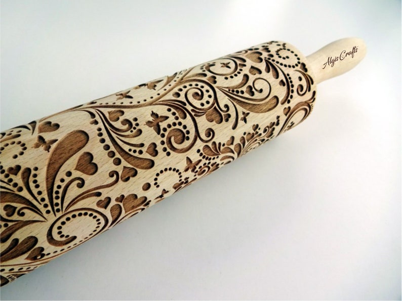 SPRING Embossing Rolling Pin. FLOWERS pattern. Engraved Etsy