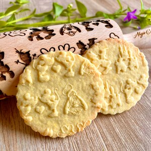 FAIRY TALE Embossing Rolling Pin. Mouse. Dog. Laser engraved embossing rolling pin