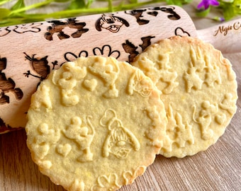 Fairy Tale Embossed Rolling Pin: Laser Cut Beach Cookie Roller