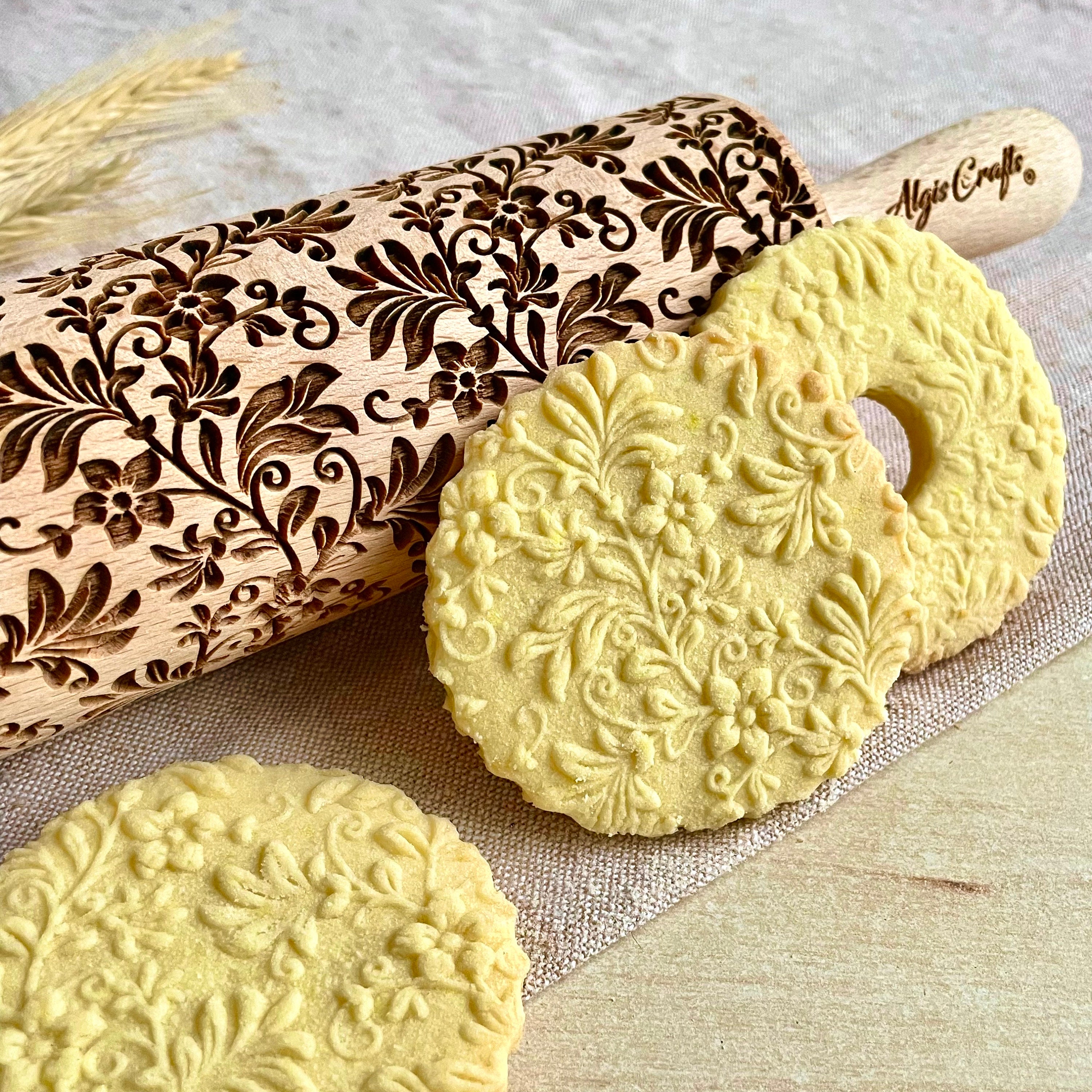 PAISLEY Embossing Rolling Pin with Oriental Pattern. Dough Roller for  Embossed Cookies and Pottery by Algis Crafts
