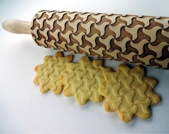 ENERGY Embossing Rolling Pin. Laser engraved rolling pin. Energy pattern rolling pin. Unique baking gift.