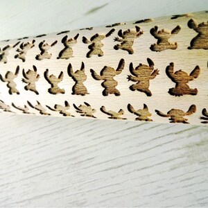 STITCH Embossing Rolling Pin. Laser Engraved Dough Roller image 2