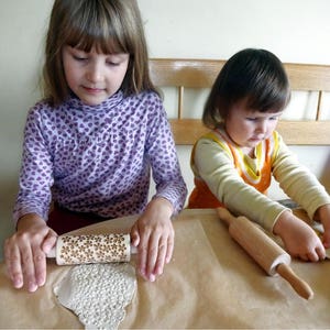 Personalized KIDS Rolling Pin with NAME. Embossing rolling pin. Kids Baking Rolling Pin. Pretend Kitchen Play. image 6