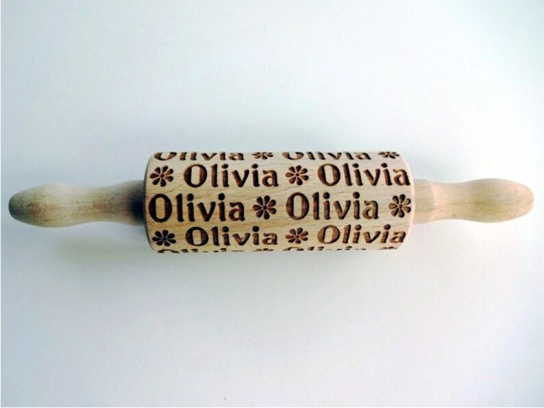 Personalized KIDS Rolling Pin with NAME. Embossing rolling pin. Kids Baking Rolling Pin. Pretend Kitchen Play. image 5