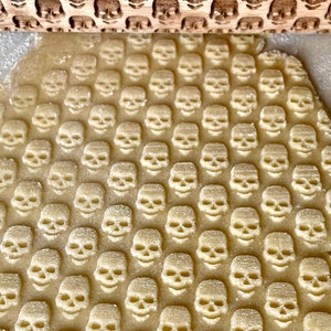 SKULLS Embossing Rolling Pin. Engraved Dough Roller for Embossed Cookies and Pottery by Algis Crafts Halloween image 2