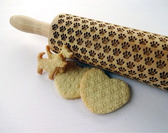 Engraved Cookie Roller CA Details about / Löwchen Small Embossing Rolling Pin Dog Head