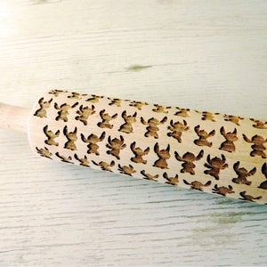 STITCH Embossing Rolling Pin. Laser Engraved Dough Roller image 3