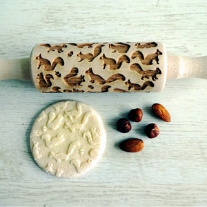 Funny Squirrels kids rolling pin