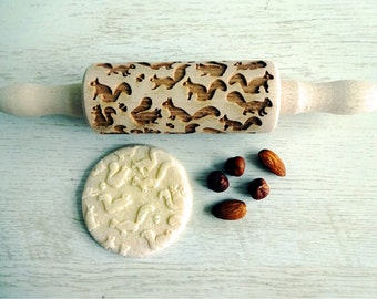 Funny Squirrels kids rolling pin