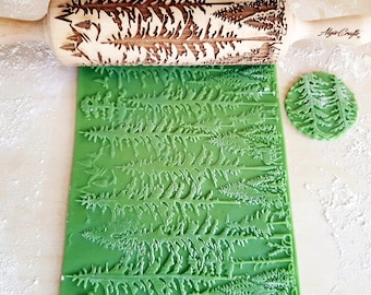 Wałek do ciasta z wytłaczaniem leśnym, głęboko rzeźbiona forma, ceramiczne narzędzie Springerle z drewna brzozowego, Woodland