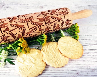 SPRING Embossing Rolling Pin. Flowers Hearts And Butterflies - Australia