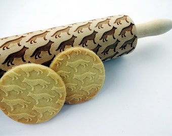 German shepherd pattern Embossing Rolling Pin. German shepherd Dog pattern Engraved rolling pin with shepherd for embossed cookies or pasta.