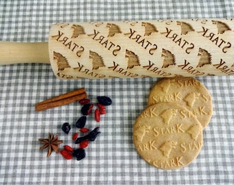 STARK Embossing Rolling Pin. Laser engraved rolling pin with Stark pattern