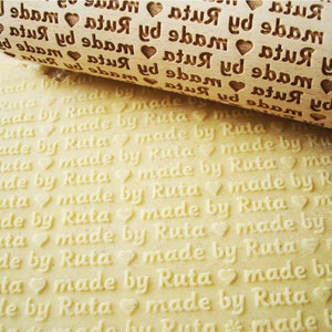 Personalized Rolling Pin with any text. Embossing rolling pin Dough roller for embossed cookies. Lazer engraved image 2