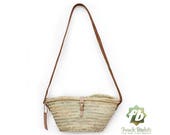 Joséphine mini Basket whit leather natural closure French Basket, Moroccan Basket, straw bag, french market basket, Beach Bag, straw bag