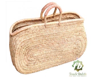 Natural Basket medium ovale : French Basket, Moroccan Basket, straw bag, french market basket, Beach Bag, straw bag