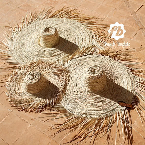 Large Wide Brim Straw Hat With Fringe 100cm/39 in French Baskets