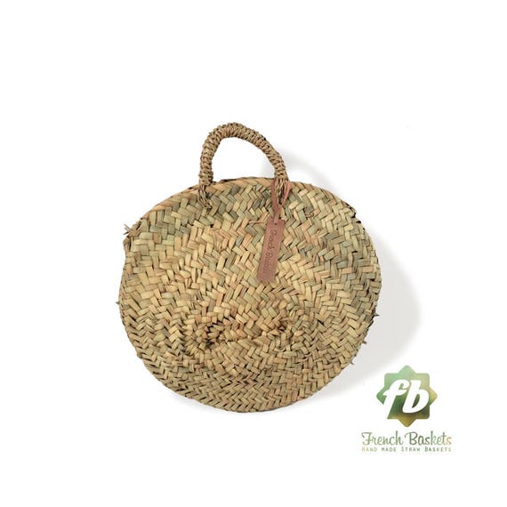 Round Straw Bag Small French Basket Small Round Basket 