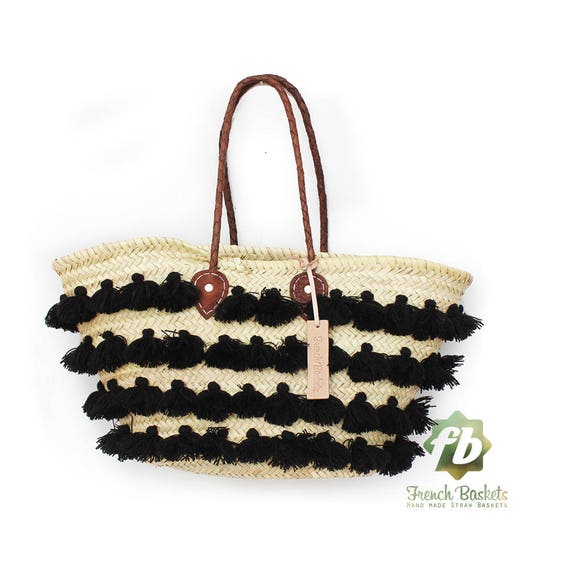 small black straw bag