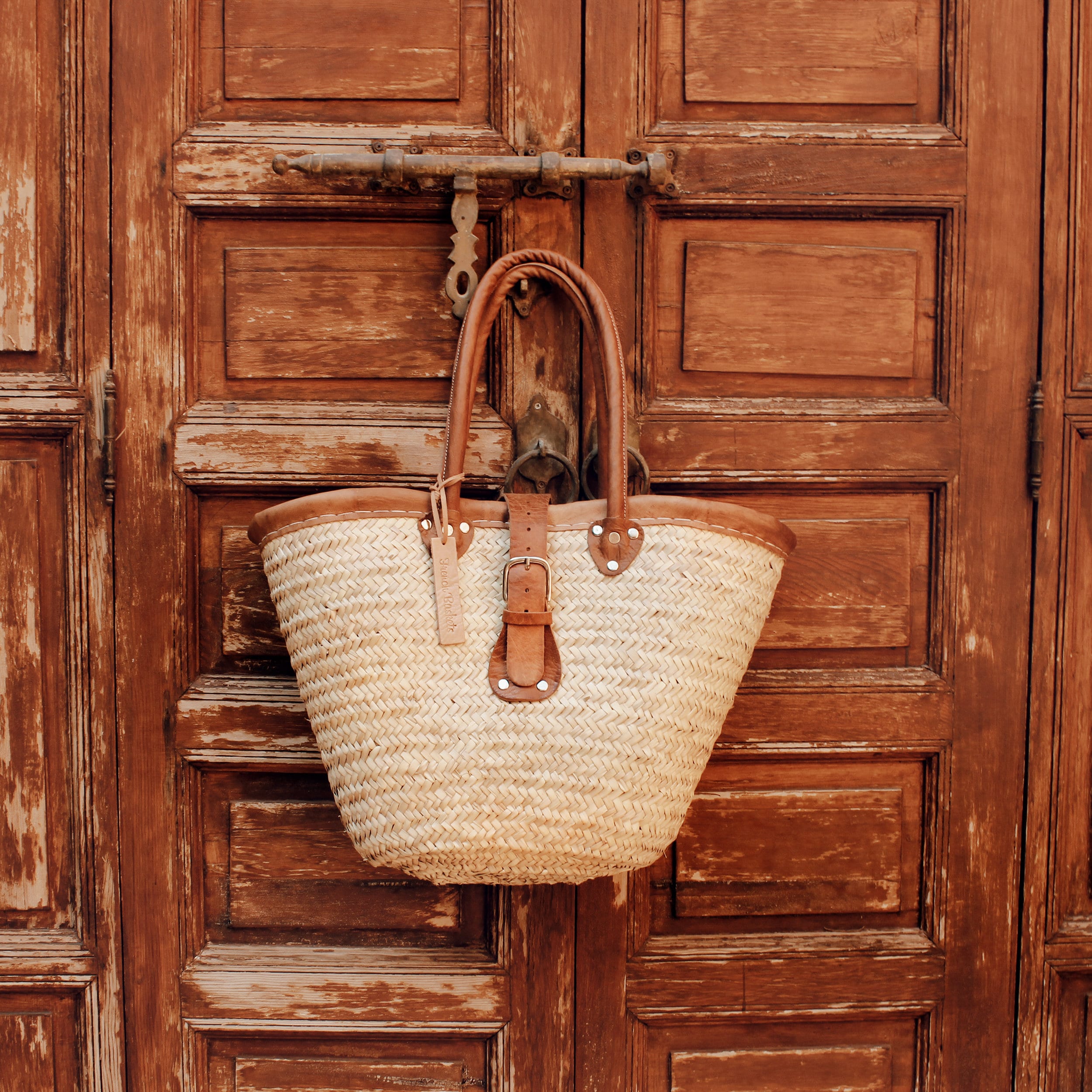 Woven Handmade French Basket with leather handles – Jami Ray Vintage