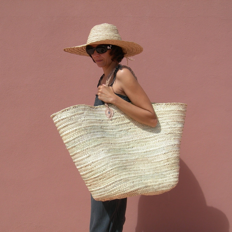 French baskets King Size : French Market Bag, straw market bag, straw bag, woven market tote, Beach Bag, straw basket, woven market tote image 4