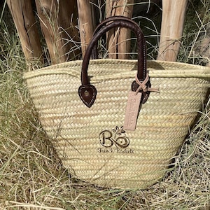 Straw Bag with Hot-Stamped Bio French Baskets Logo - Handmade Straw Bag - French Basket - Eco-Friendly Bio French Baskets