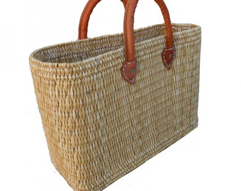 Straw Bag Natural Red Baskets french Baskets, French Basket, Moroccan Basket, straw bag, french market basket, Beach Bag, straw bag