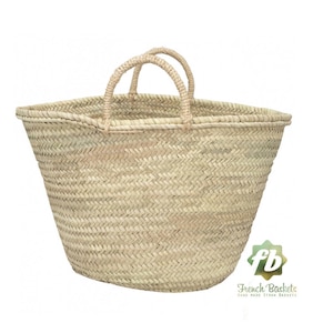 französische Körbe groß einfach: Französischer Korb Stil Einkaufs- und Lebensmitteltasche, Marokko Korb, Strohtasche, französischer Warenkorb, Strandtasche