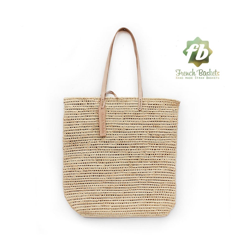 Tote bag made of Raffia Natural Yarn straw Natural color Etsy