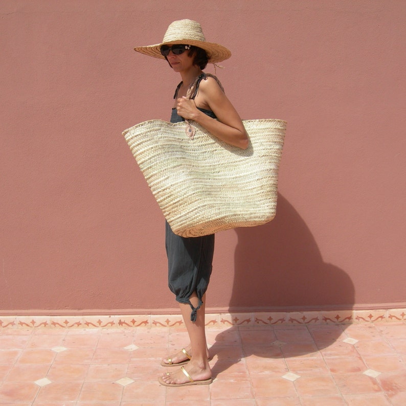 French baskets King Size : French Market Bag, straw market bag, straw bag, woven market tote, Beach Bag, straw basket, woven market tote image 5