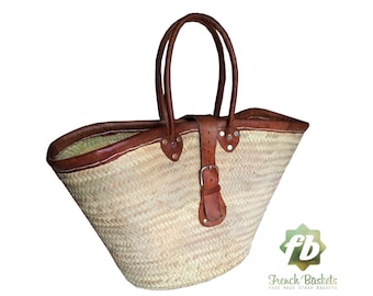 french baskets Leather Handle belt French Basket Moroccan Basket straw bag french market basket Beach Bag straw bag