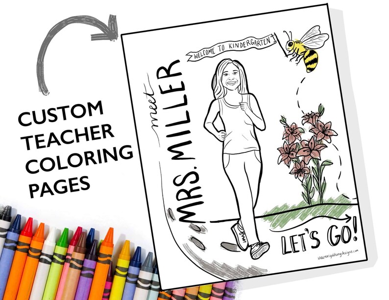 Meet the Teacher Coloring Pages Teacher Appreciation Gift Gift for Teacher Gift for Para School Coloring Page Custom Coloring Page image 5